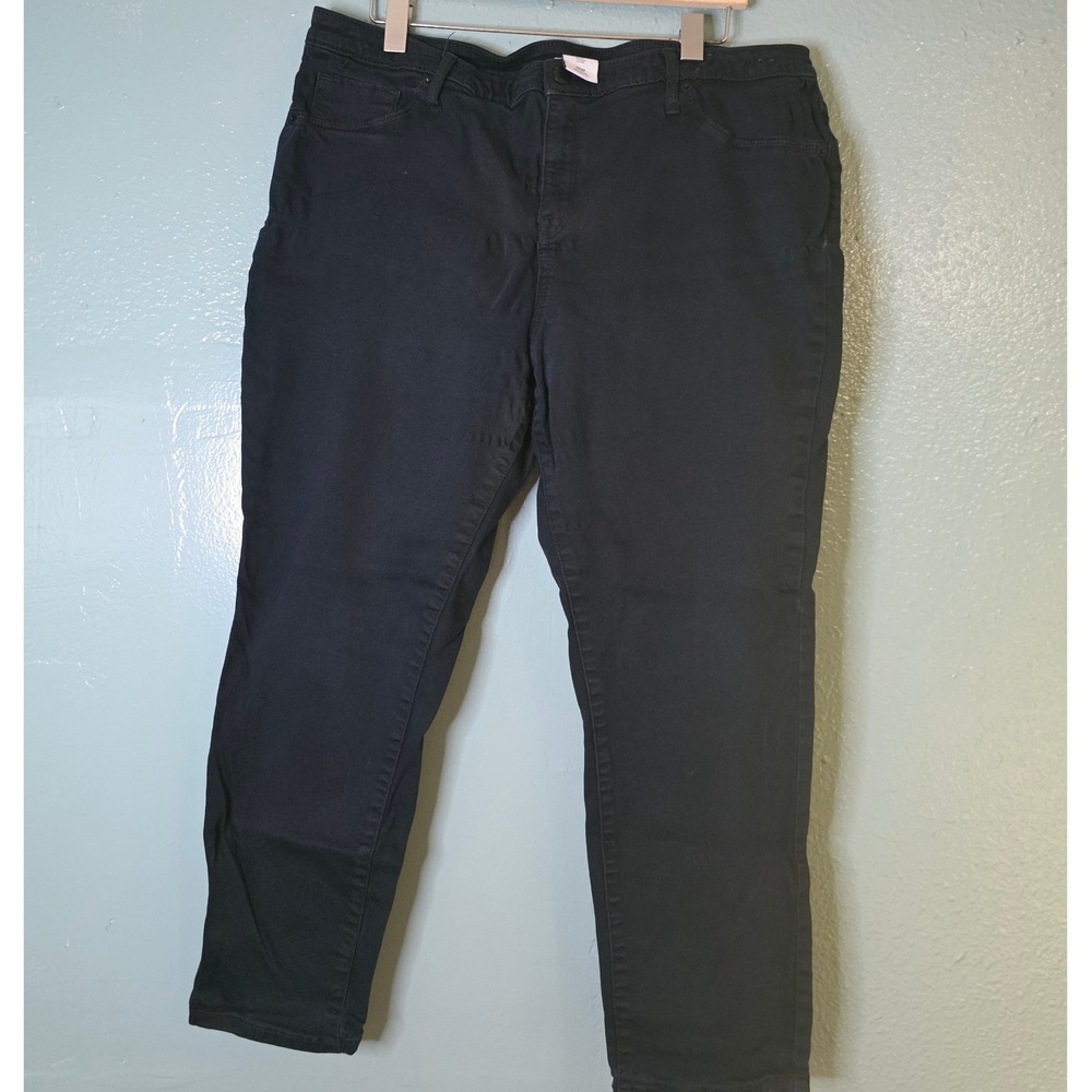 Pure Energy Jeans Black Plus Size Stretch Straight Leg 18W W37 L27